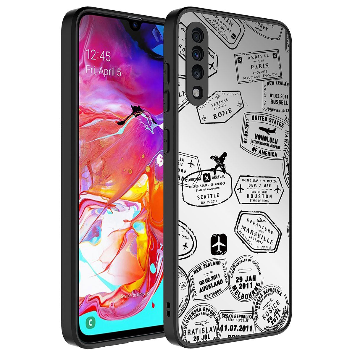 Galaxy A50 Case Mirrored Pattern Camera Protected Glossy Zore Mirror Cover