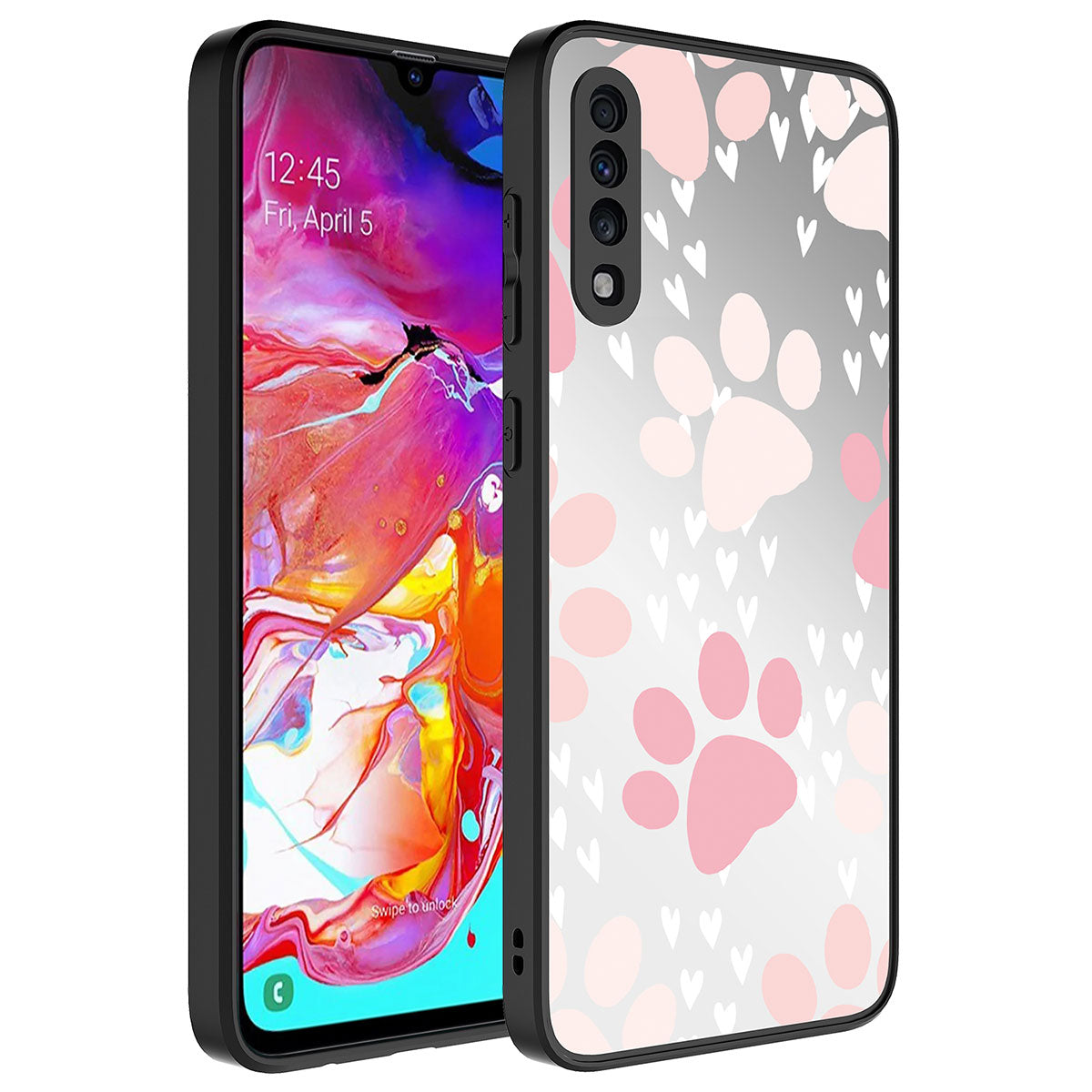 Galaxy A50 Case Mirrored Pattern Camera Protected Glossy Zore Mirror Cover