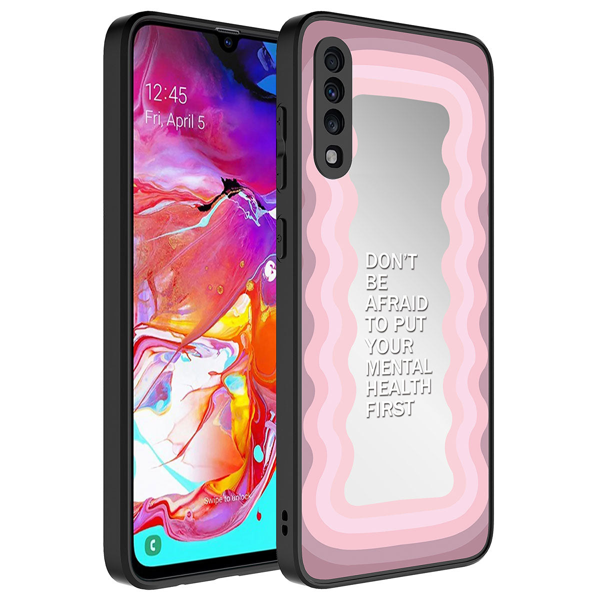 Galaxy A50 Case Mirrored Pattern Camera Protected Glossy Zore Mirror Cover