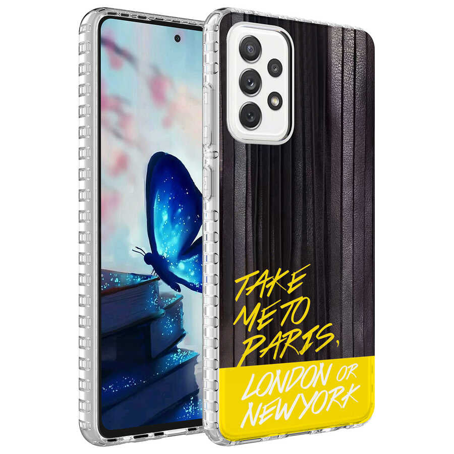 Galaxy A53 5G Kılıf Airbag Kenarlı Renkli Desenli Silikon Zore Elegans Kapak