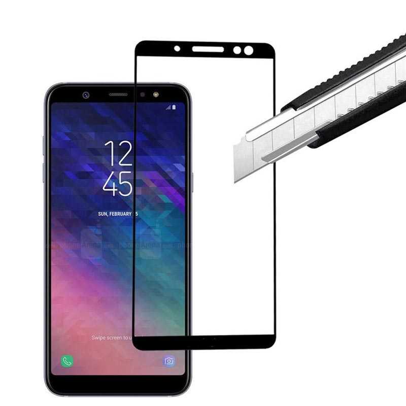 Galaxy A6 Plus 2018 Zore Kenarları Kırılmaya Dayanıklı Cam Ekran Koruyucu