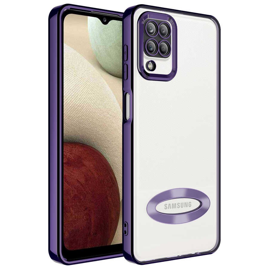 Galaxy M12 Kılıf Kamera Korumalı Logo Gösteren Zore Omega Kapak