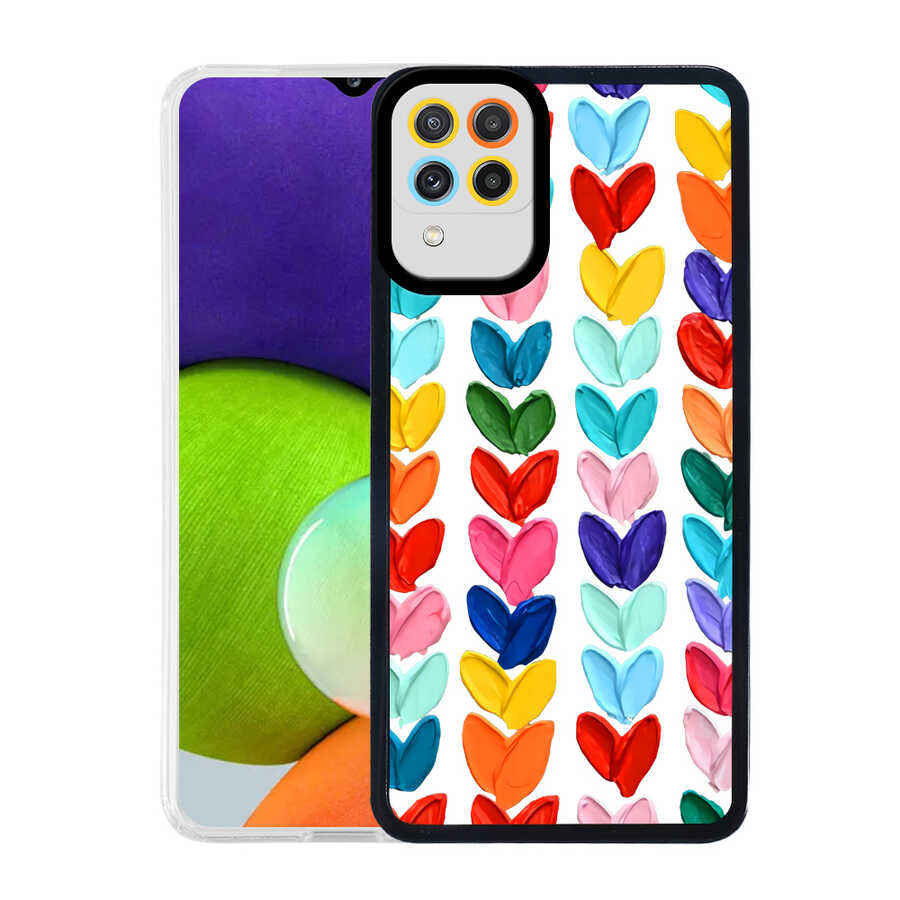 Galaxy M22 Kılıf Zore M-Fit Desenli Kapak