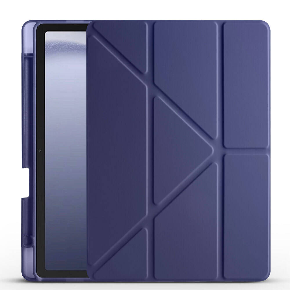 Galaxy Tab A9 Kılıf Zore Tri Folding Kalem Bölmeli Standlı Kılıf