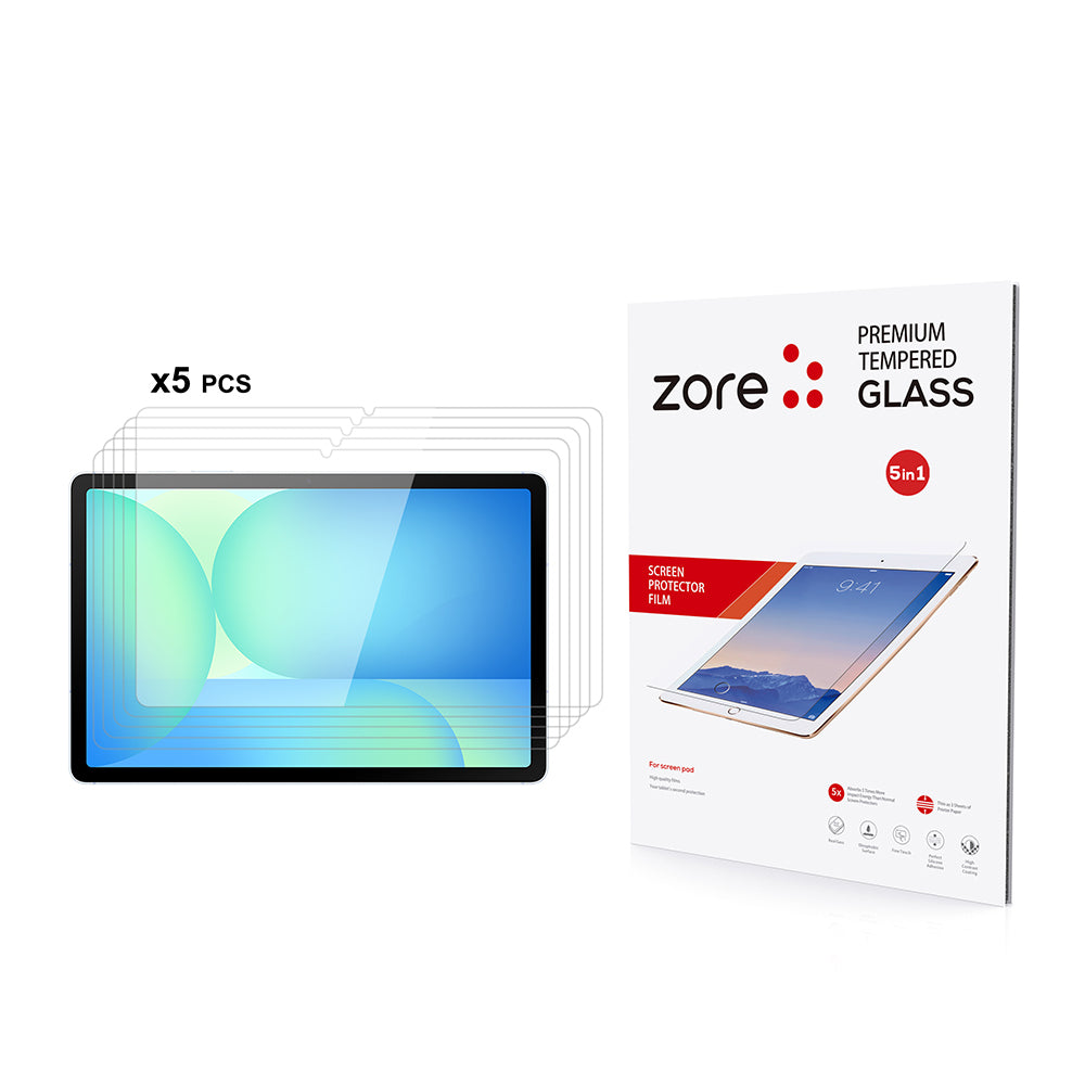 Galaxy Tab S10 FE Plus Zore 5in1 Tablet Temperli Cam Ekran Koruyucu