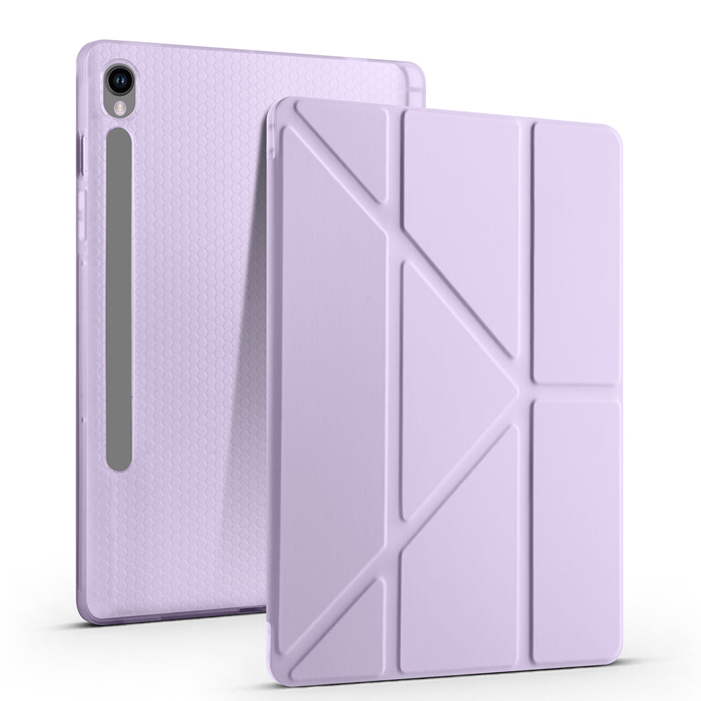 Galaxy Tab S9 FE Kılıf Zore Tri Folding Kalem Bölmeli Standlı Kılıf