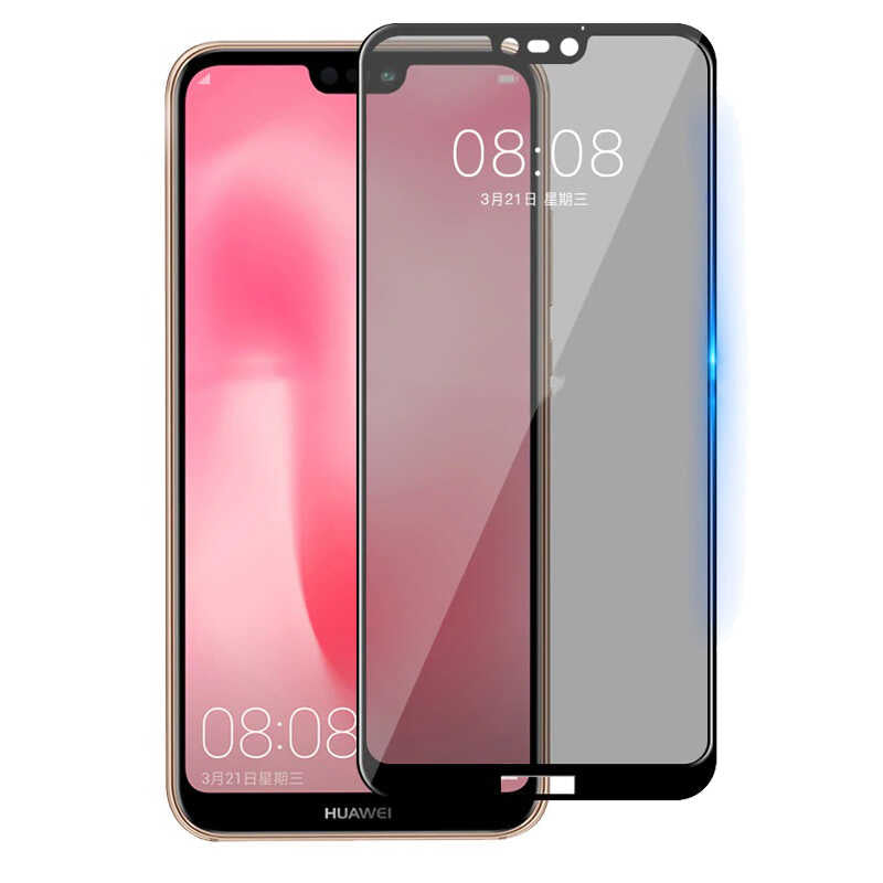 Huawei P20 Pro Zore New 5D Privacy Temperli Ekran Koruyucu