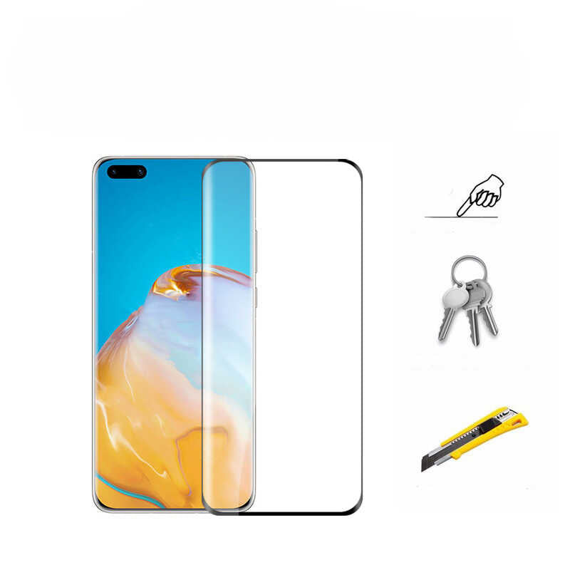 Huawei P40 Zore Kenarları Kırılmaya Dayanıklı Cam Ekran Koruyucu