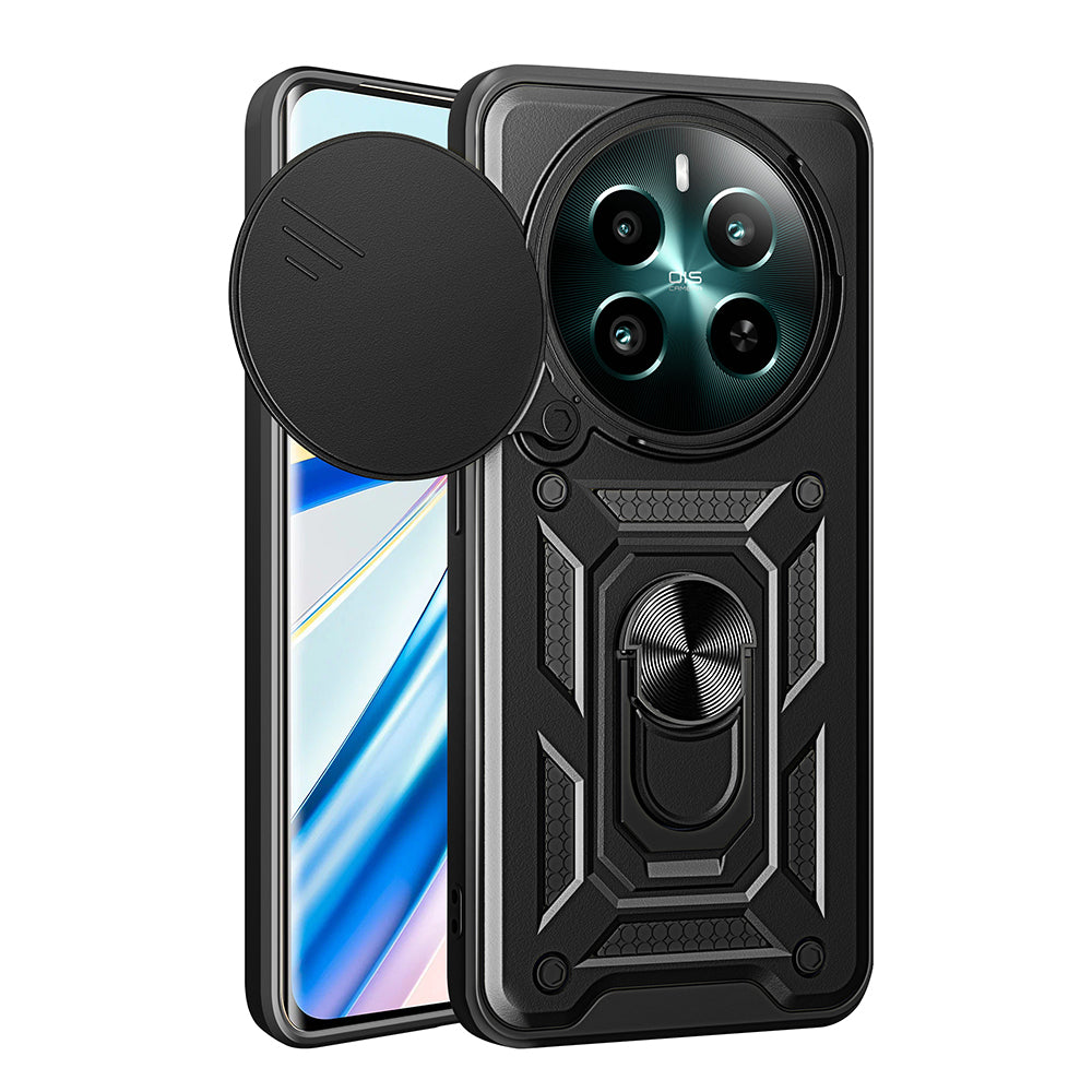 Realme 12 Plus Kılıf Magnetik Standlı Kamera Korumalı Zore Sürgülü Vega Kapak