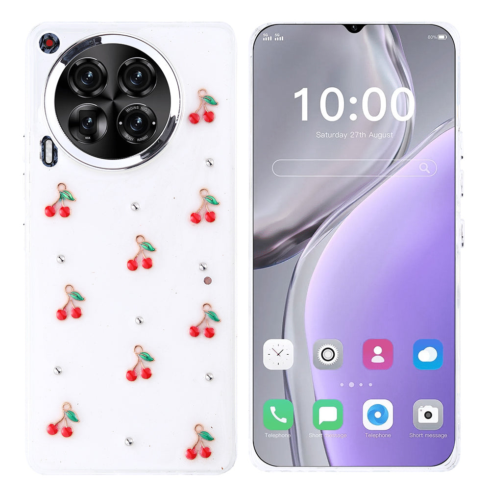 Tecno Camon 30 Kılıf Airbag Tasarımlı Simli Şeffaf Zore Kutup Kapak