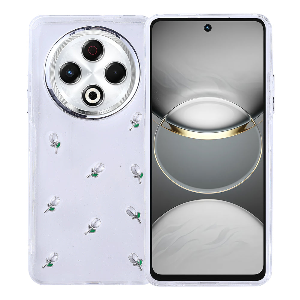 Tecno Spark 30 4G Kılıf Airbag Tasarımlı Simli Şeffaf Zore Kutup Kapak
