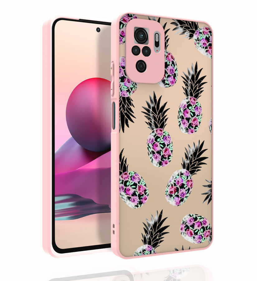 Xiaomi Poco M5S Kılıf Desenli Kamera Korumalı Parlak Zore Nora Kapak