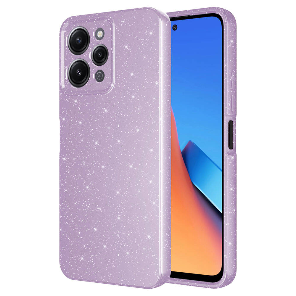 Xiaomi Redmi 12 Case with Camera Protection, Glittery Luxury Zore Cotton Cover