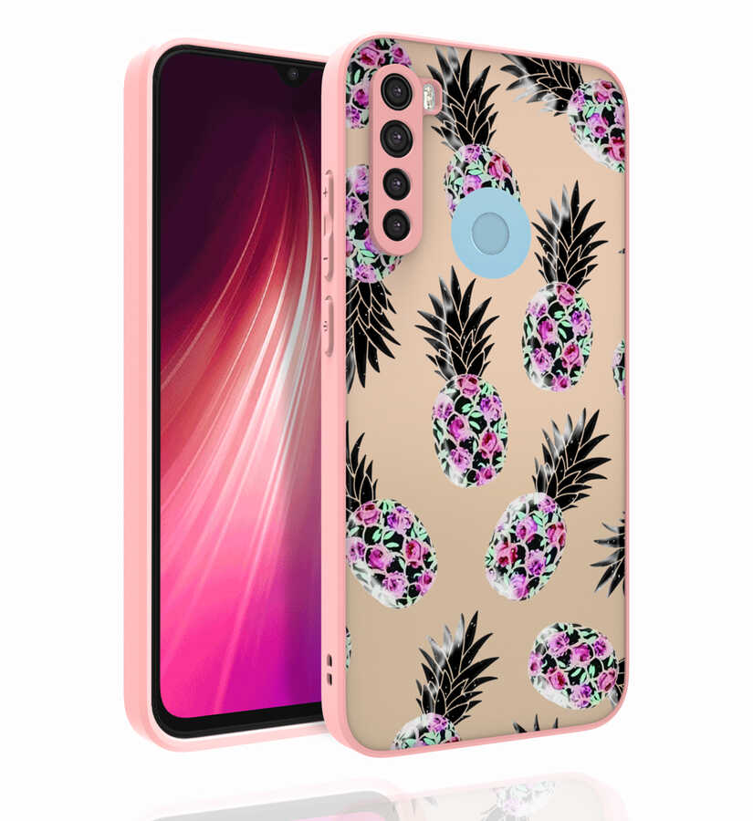 Xiaomi Redmi Note 8 Kılıf Desenli Kamera Korumalı Parlak Zore Nora Kapak