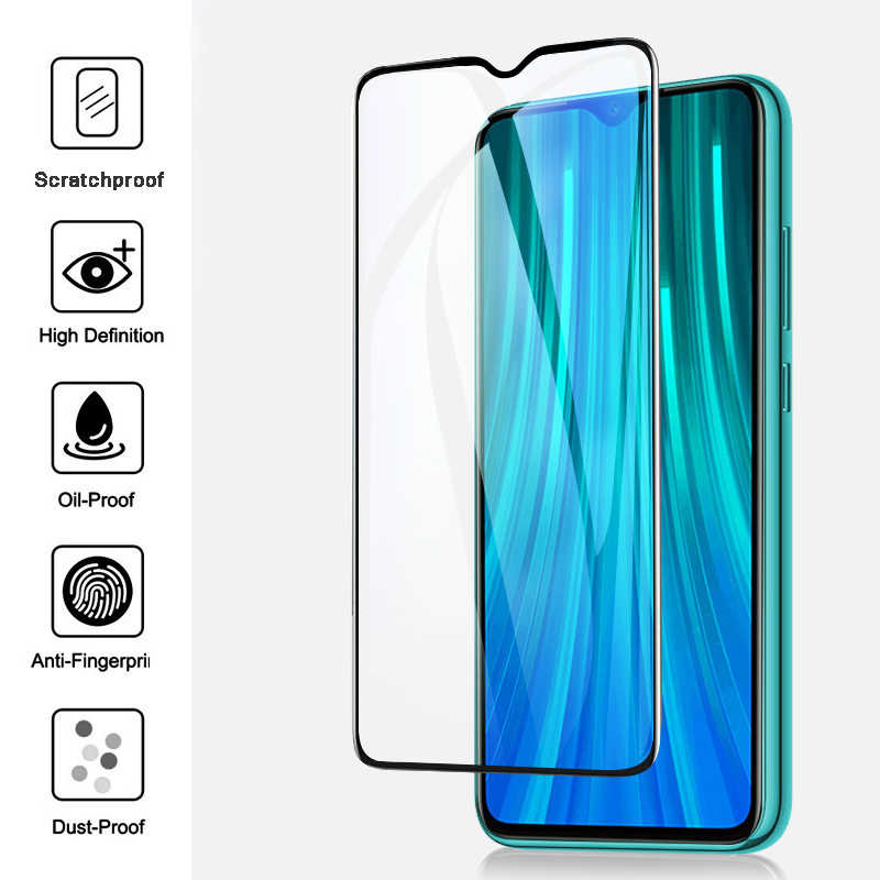 Xiaomi Redmi Note 8 Pro Zore Kenarları Kırılmaya Dayanıklı Cam Ekran Koruyucu
